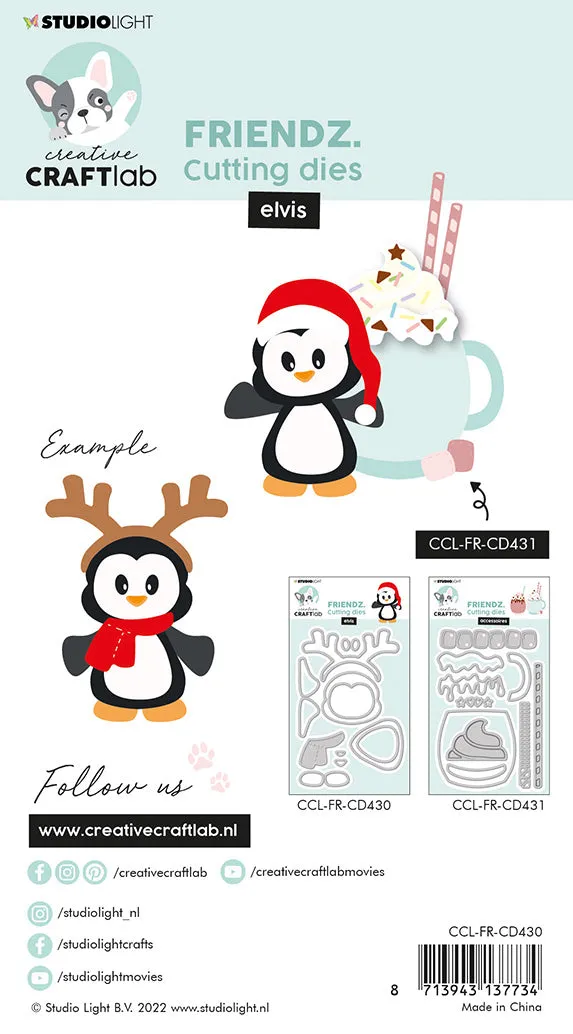 StudioLight Creative Craftlab Friendz Penguin Elvis Stanzschablone