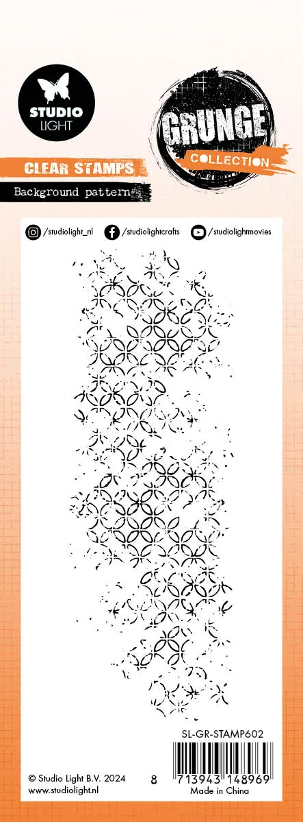 Studio Light Grunge Botanical Pattern Clear Stempel 51x146 mm
