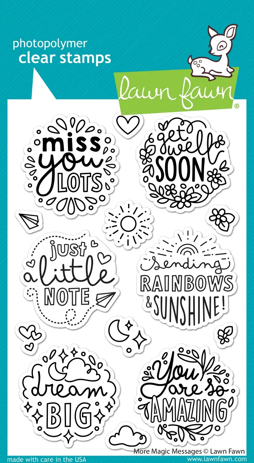 Lawn Fawn More Magic Messages Stempelset Script