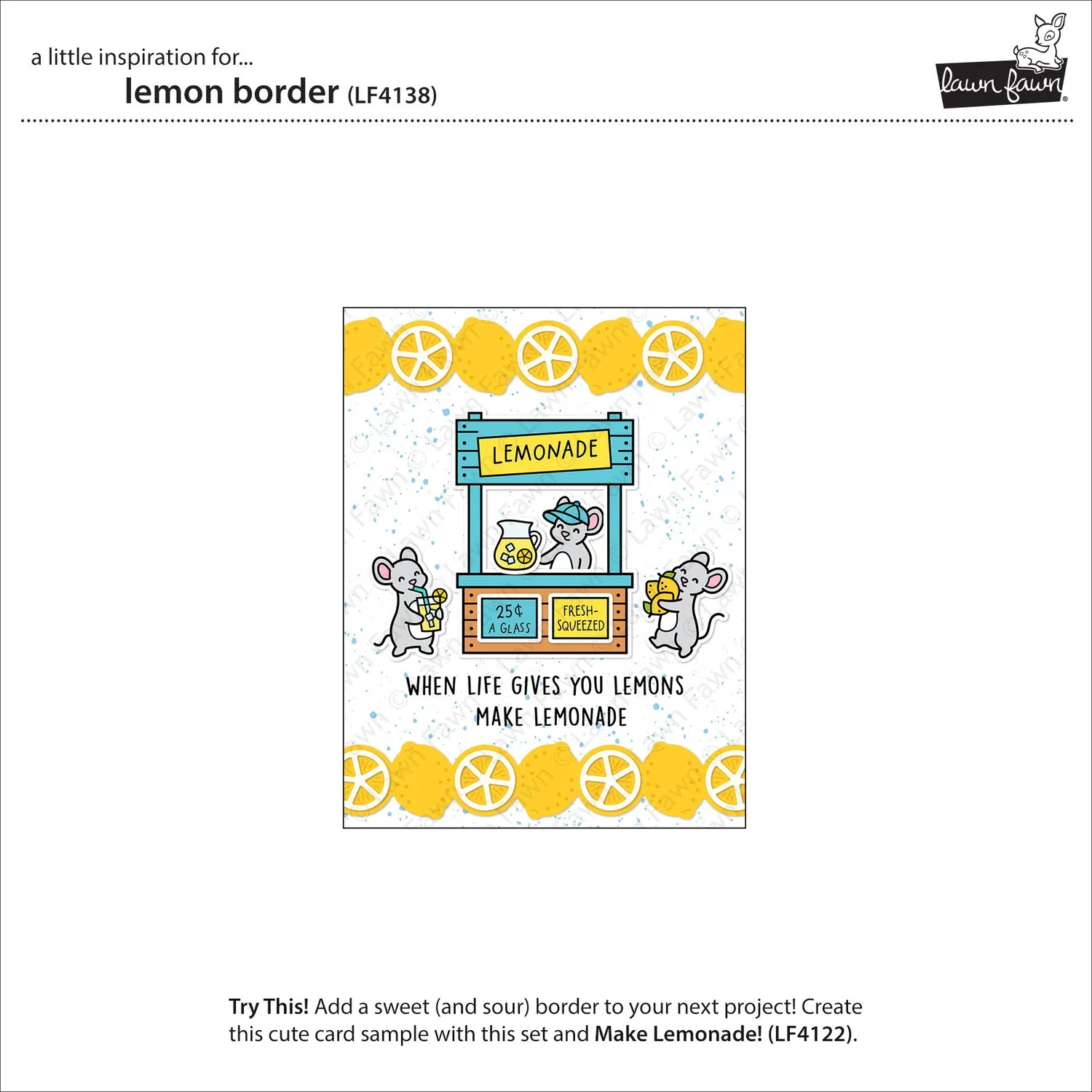 Lawn Fawn Lemon Border Lawn Cuts Stanzschablone Zitrone 3-tlg