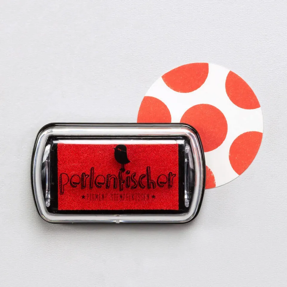 Perlenfischer Rot Mini Stempelkissen Pigment