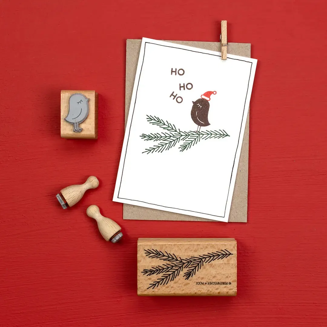 Perlenfischer Vogel Dame Stempel 22 x 15 mm