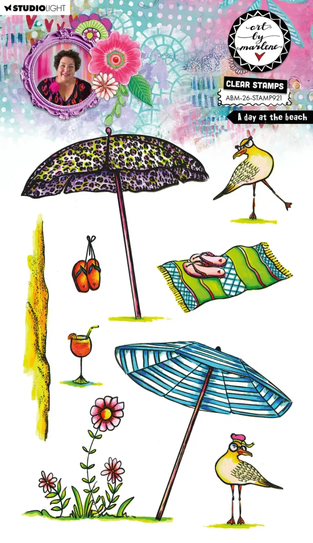 Art by Marlene 2026 A Day at the Beach Clear Stamps Strand