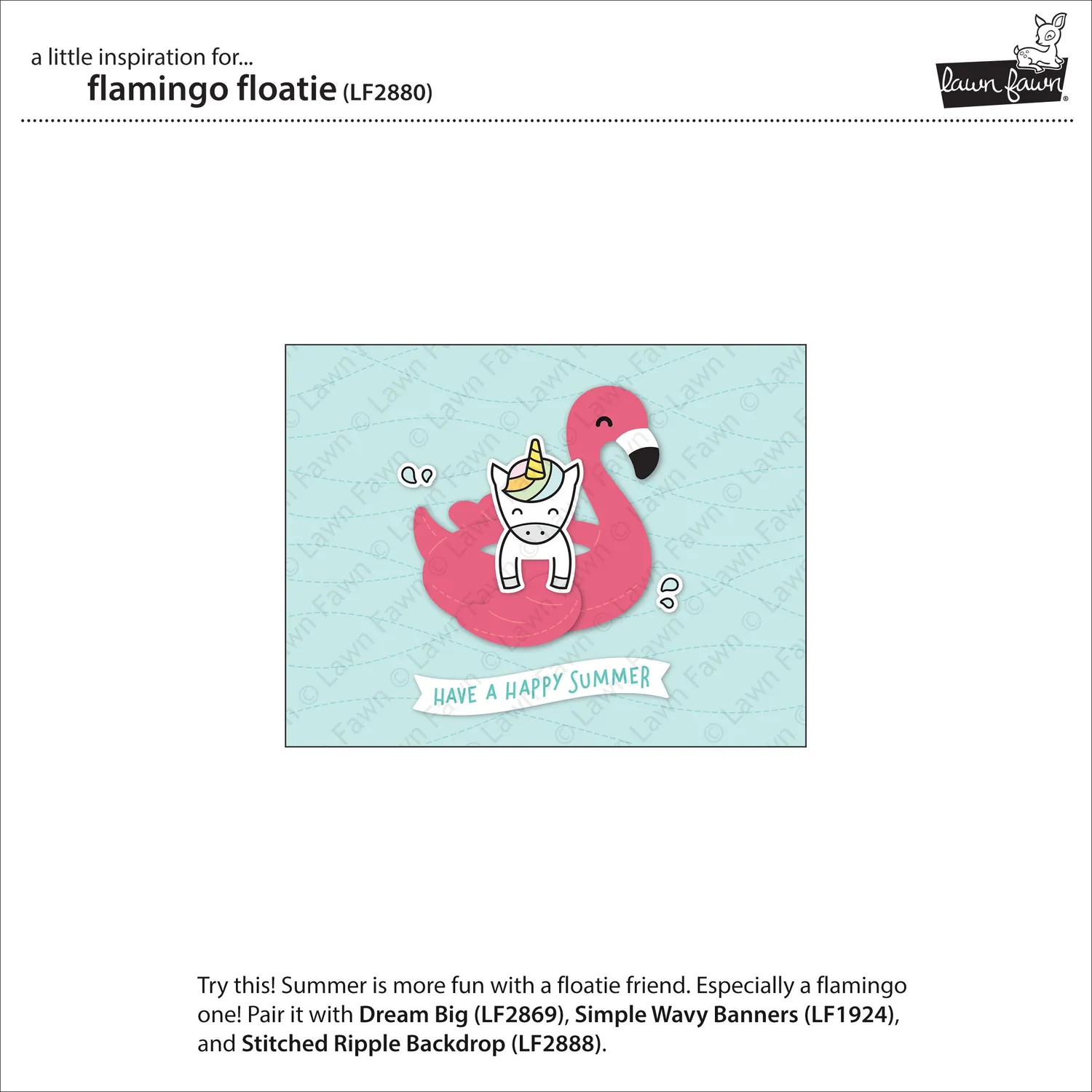 Lawn Fawn Flamingo Floatie Stanzschablonen Sommer