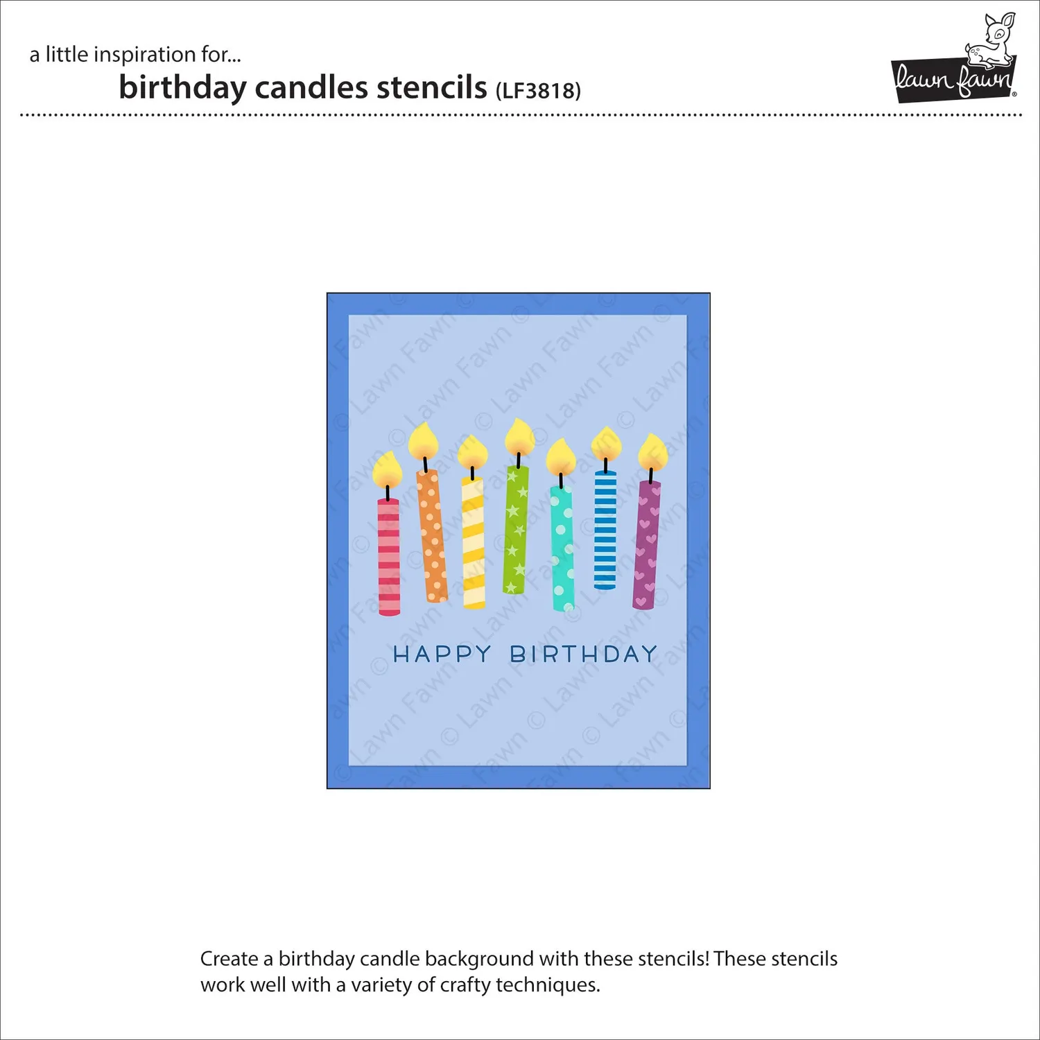 Lawn Fawn Birthday Candles Stencils Schablonen Geburtstag