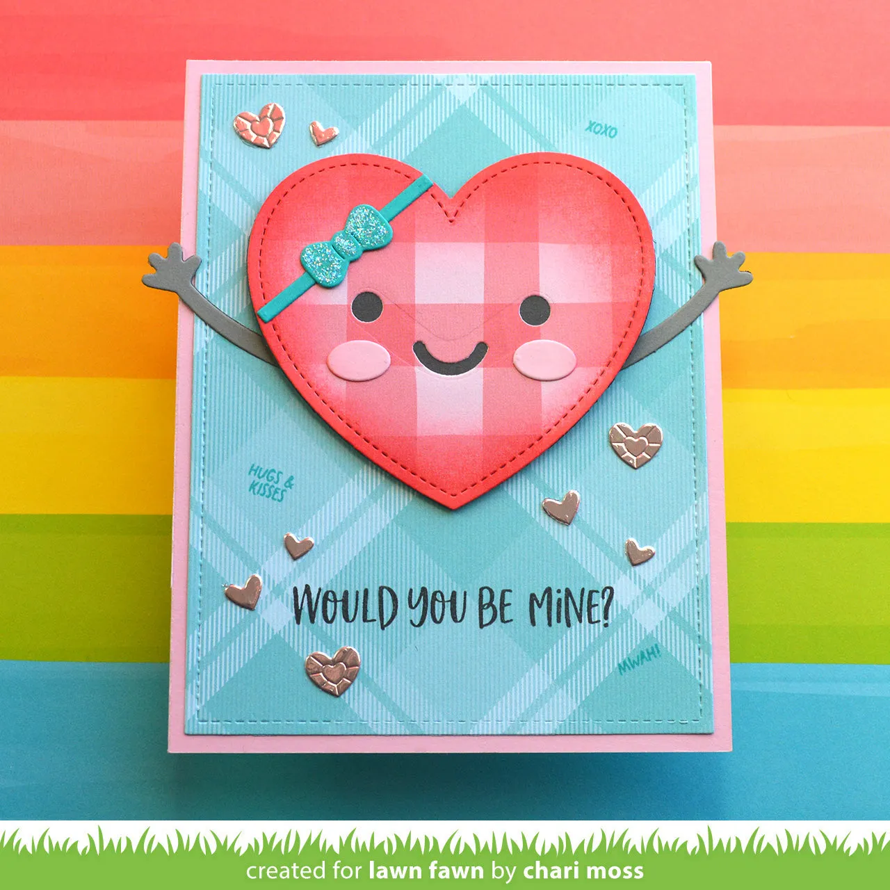 Lawn Fawn Stitched Happy Heart Stanzschablone Herz genäht