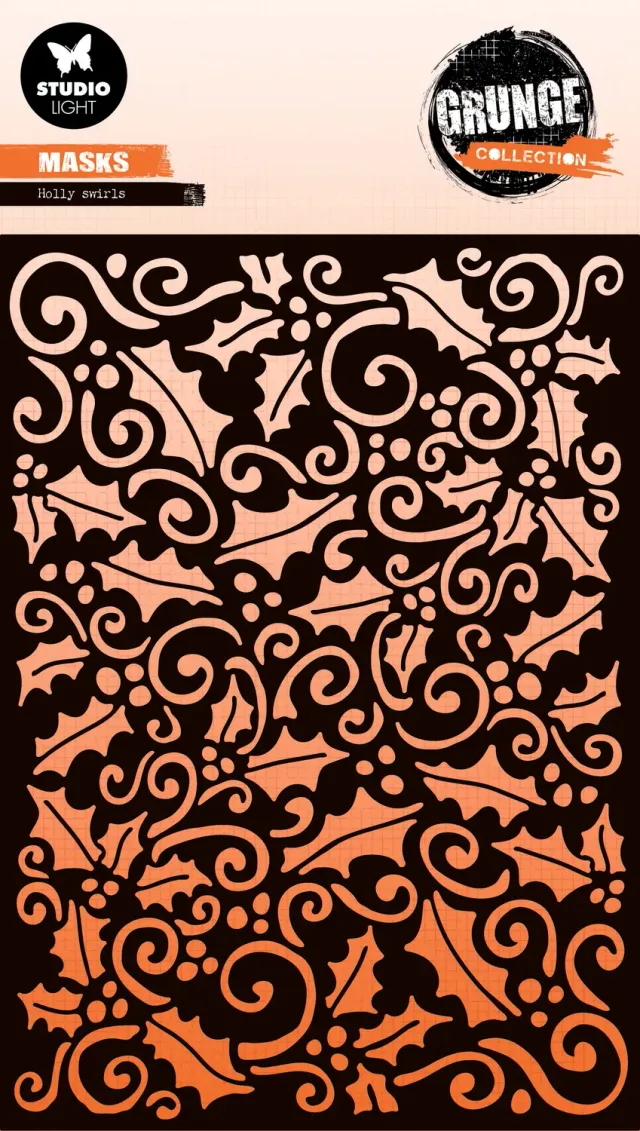 Studio Light Grunge Schablone Holly Swirl Weihnachten
