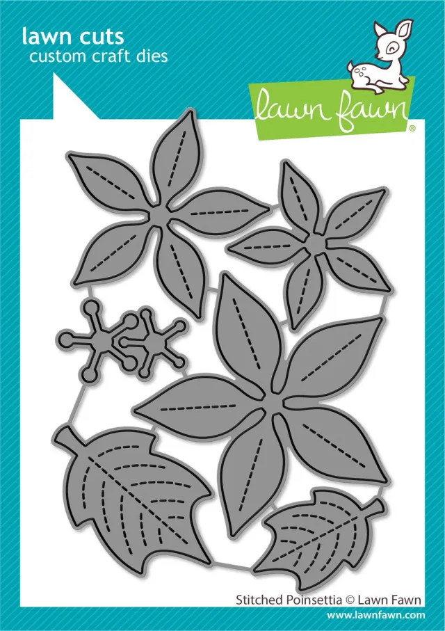 Lawn Fawn Stitched Poinsettia Stanzschablonen Weihnachten