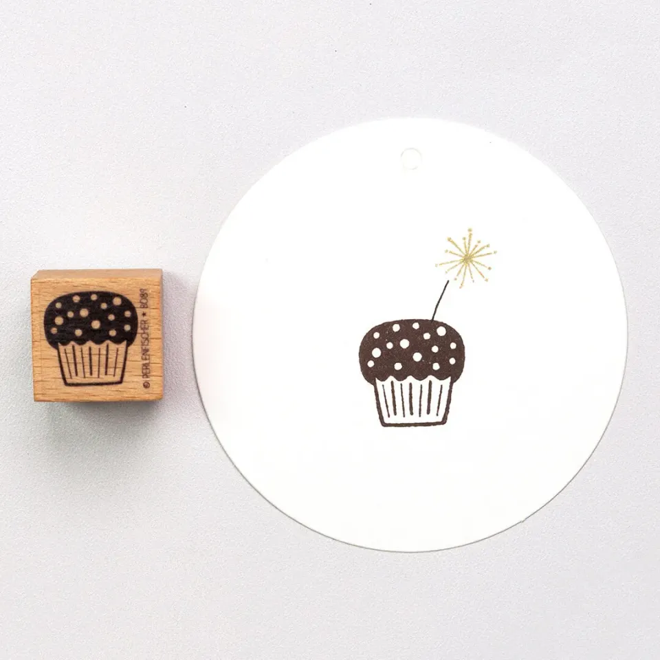 Perlenfischer Muffin Stempel 18x18 mm Geburtstag