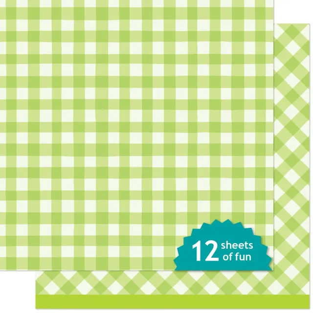 Lawn Fawn Sandwiches 12x12 Designpapier Grün Karo