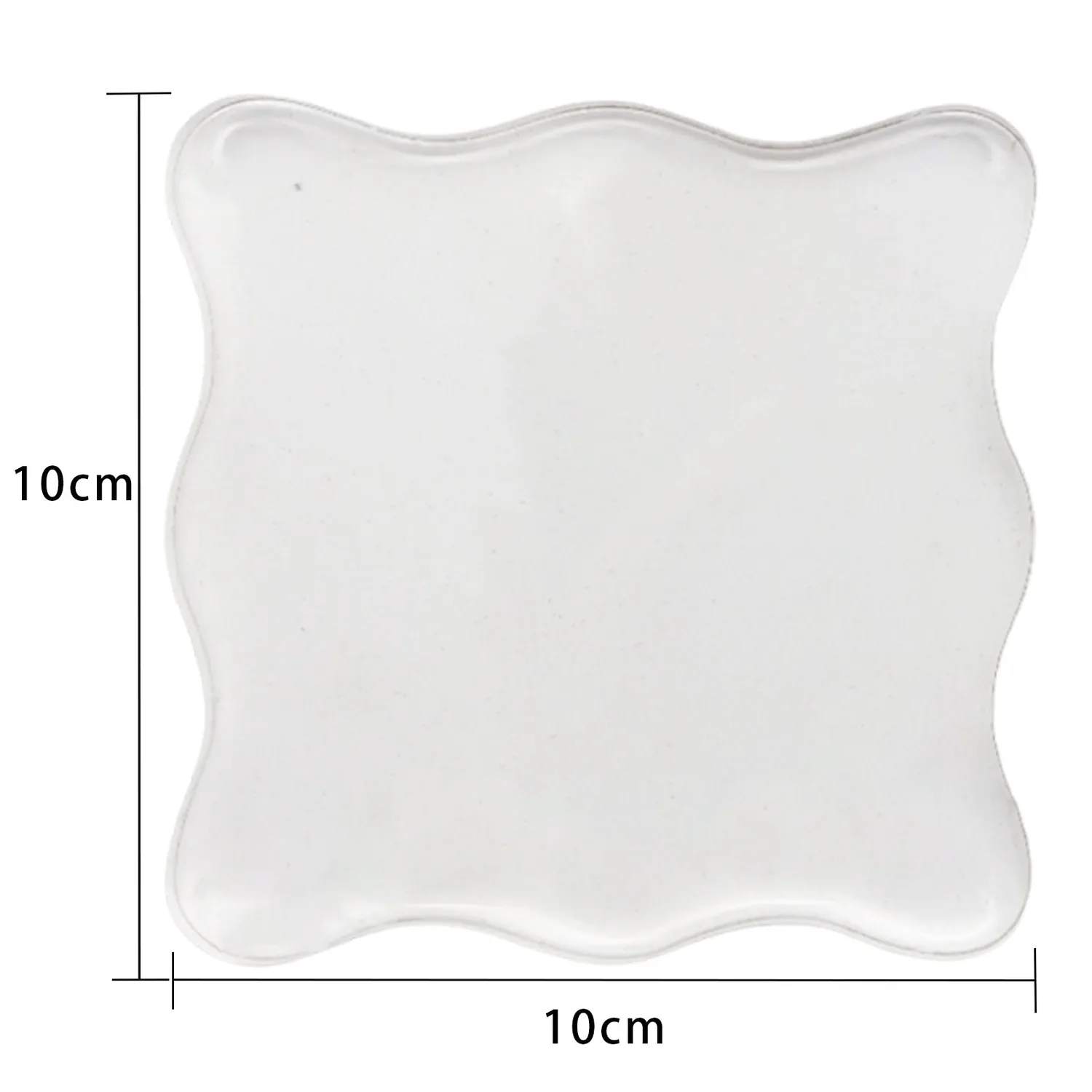 Ieebee Wave Edge Acrylstempelblock 10 x 10 cm transparent