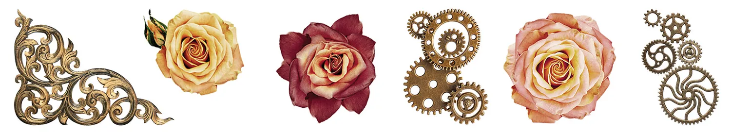StudioLight Grunge Vintage Roses Stickerrolle 5 Meter Rosen
