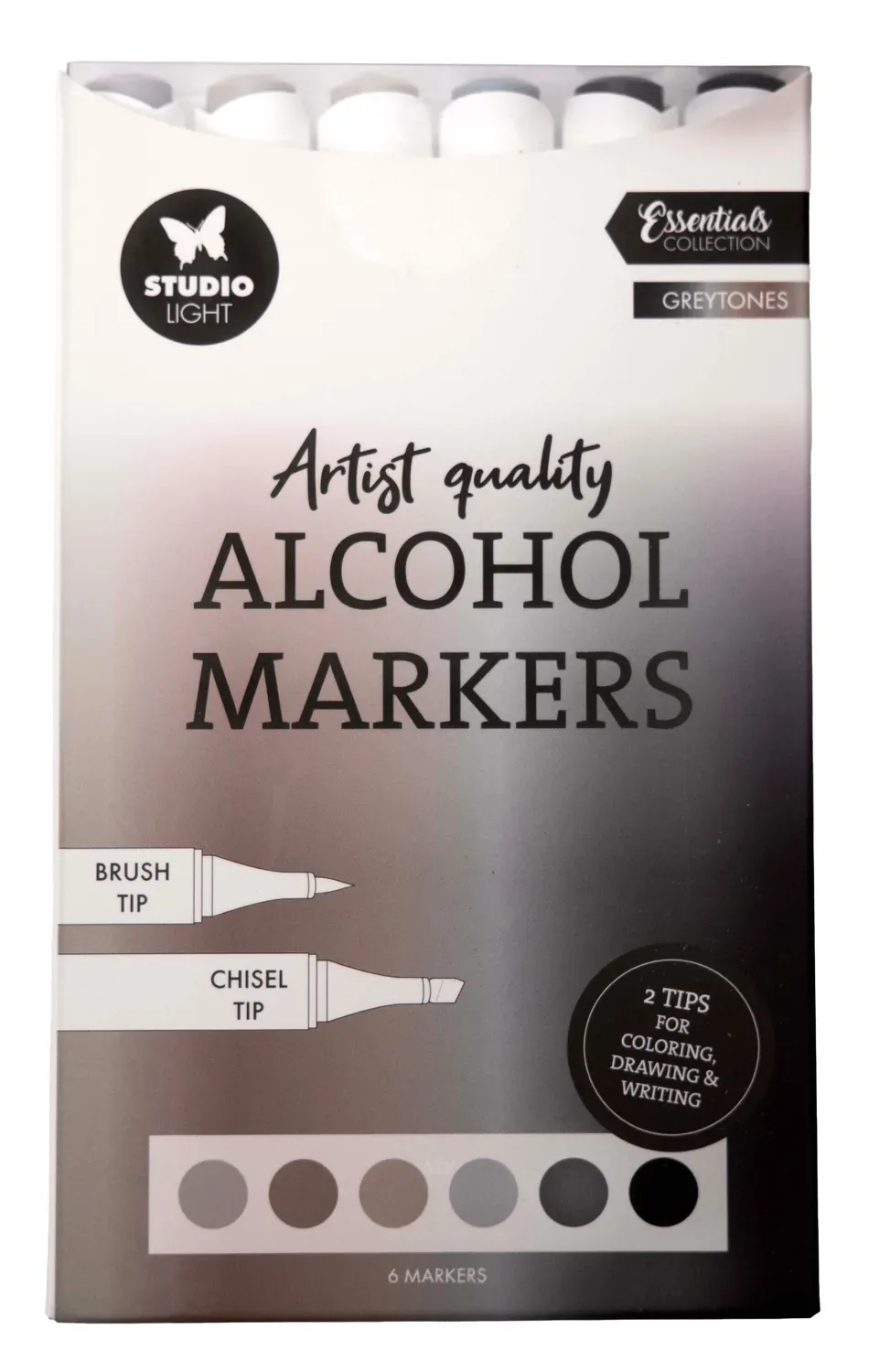 StudioLight Essentials Greytones Alkoholmarker 6 Stück Grau