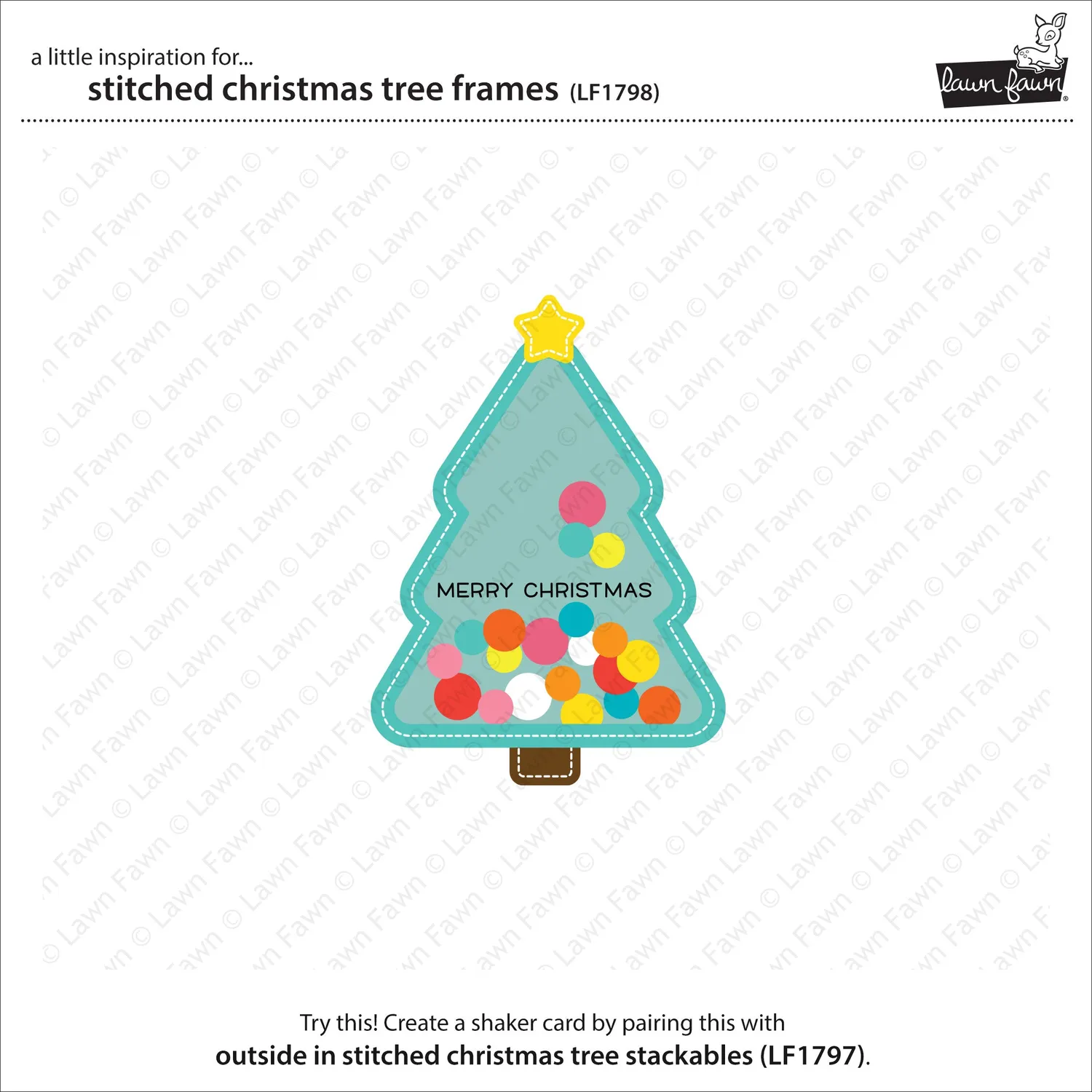 Lawn Fawn Stitched Christmas Tree Frames Stanzen Weihnachten