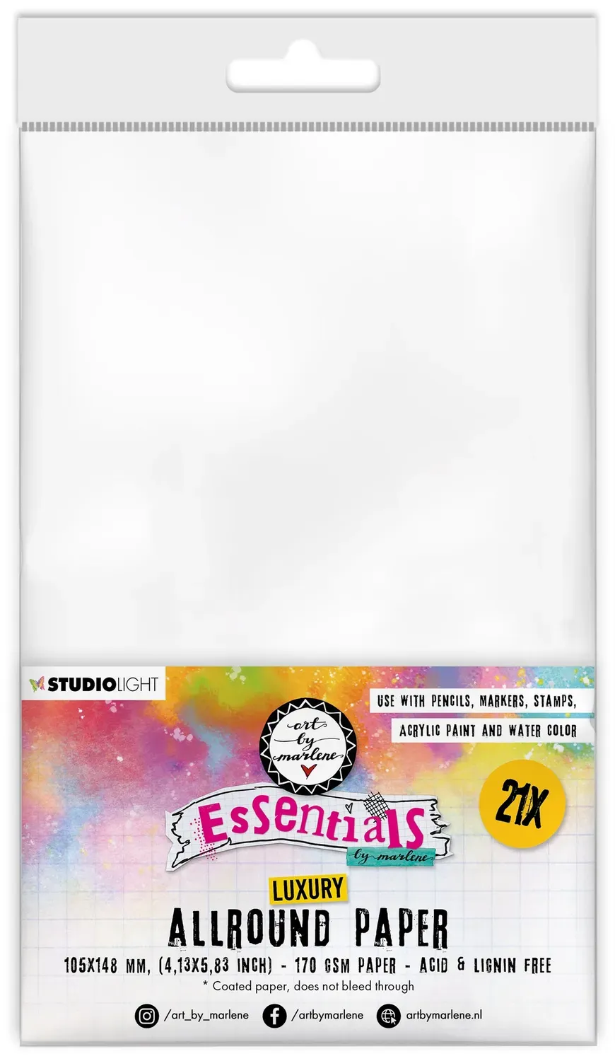 Art by Marlene Essentials Marker Pencil Paper Paper Set 21 Blatt glatt