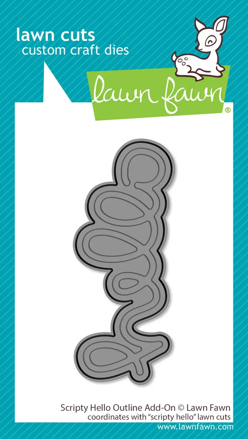 Lawn Fawn Scripty Hello Outline Stanze Add-on