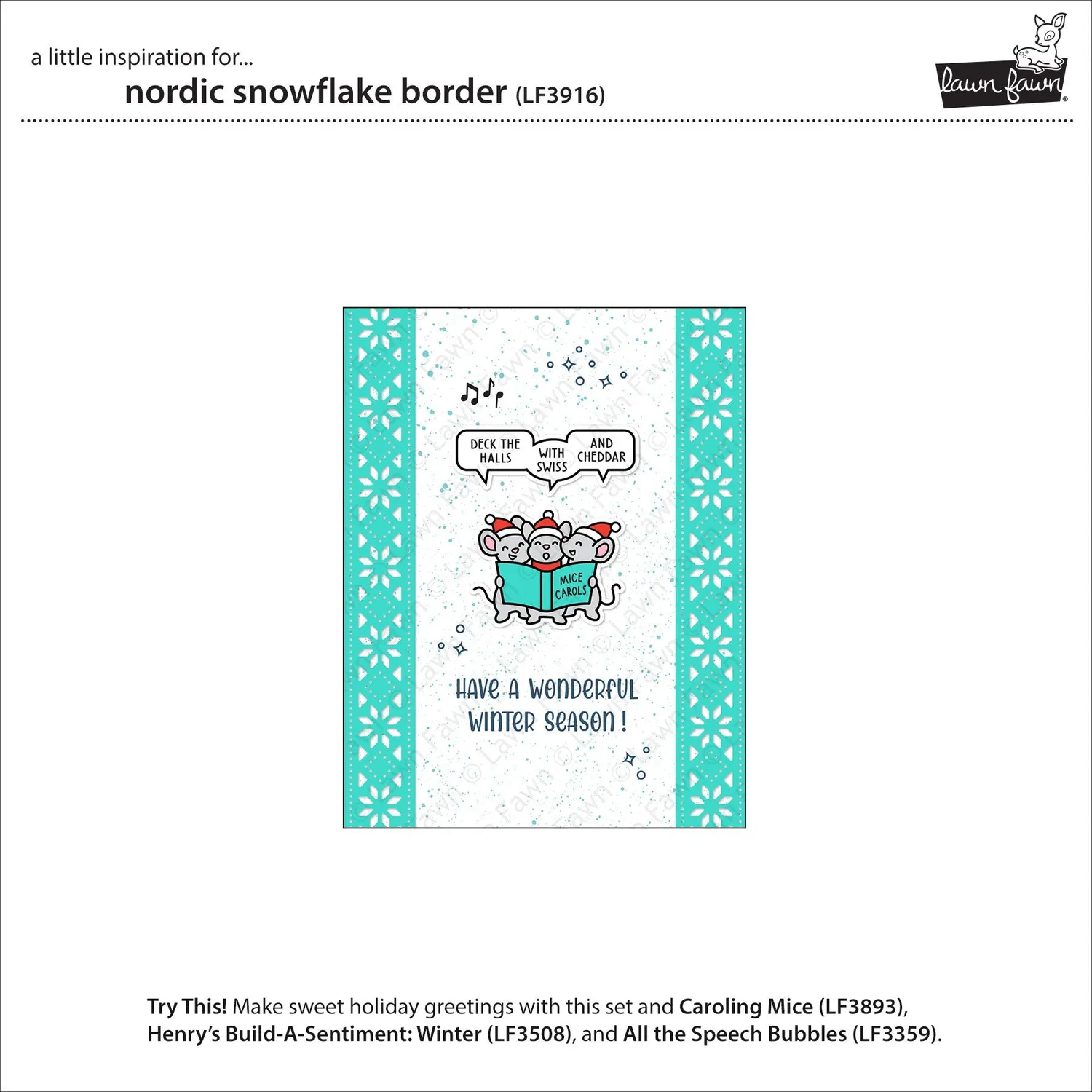Lawn Fawn Nordic Snowflake Border Stanzschablone 15cm