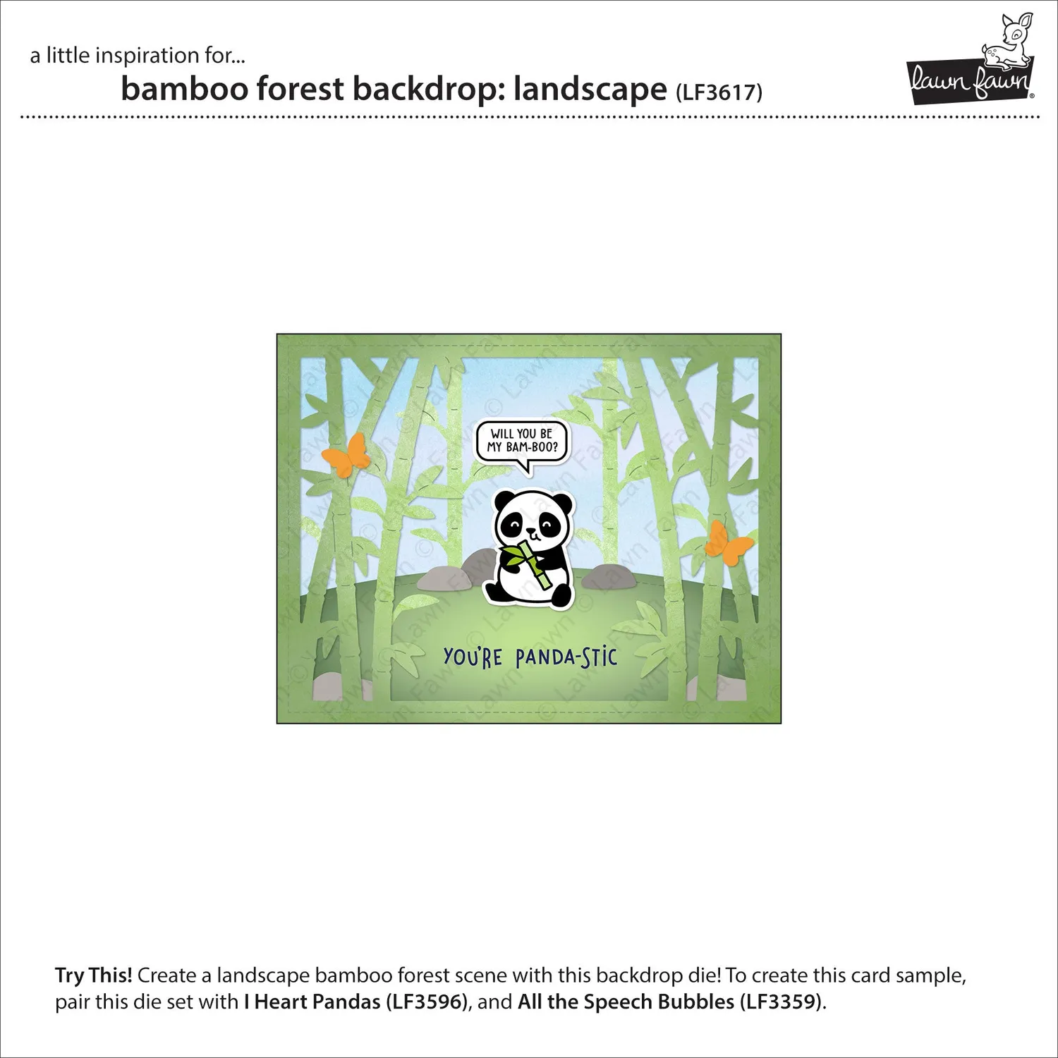 Lawn Fawn Bamboo Forest Backdrop Stanzformen Bambus