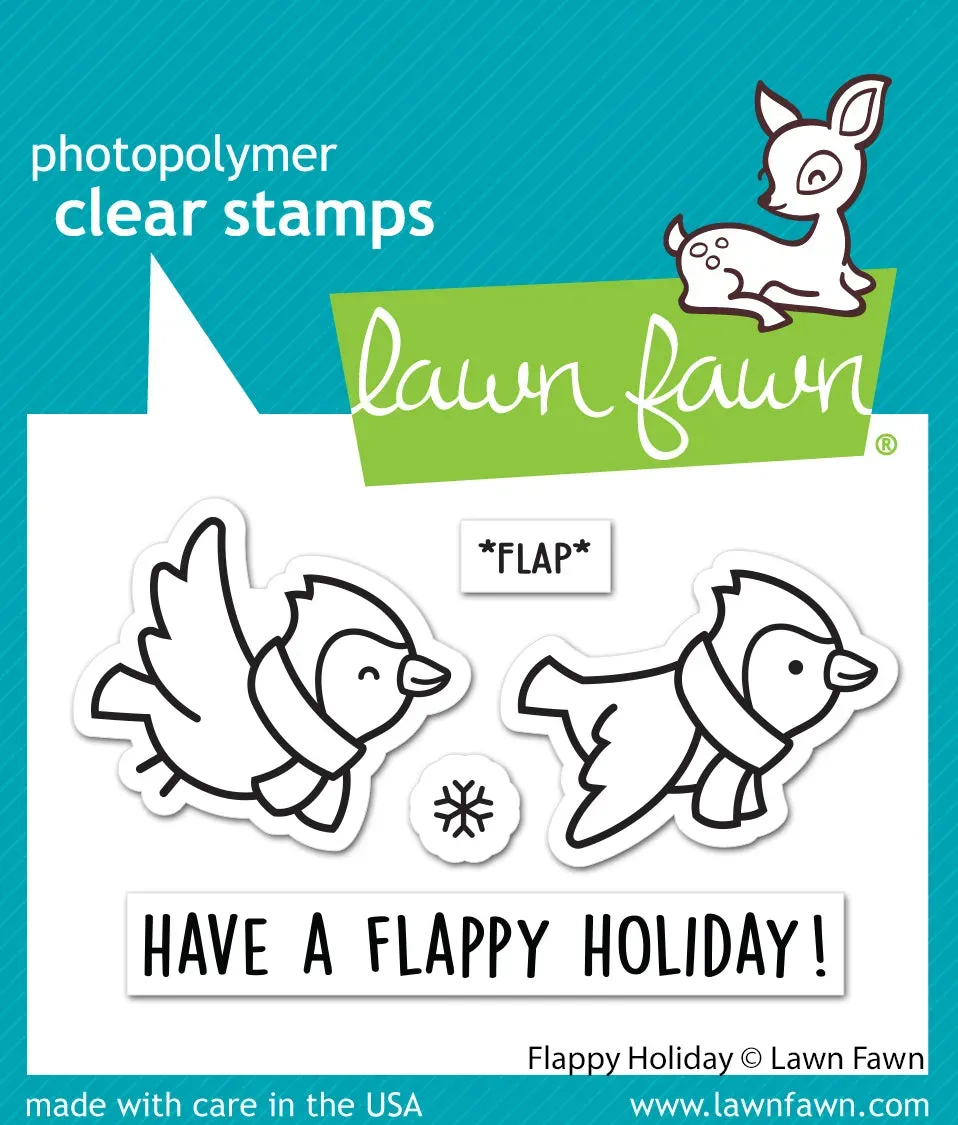 Lawn Fawn Flappy Holiday Clear Stamps Mini Vögel