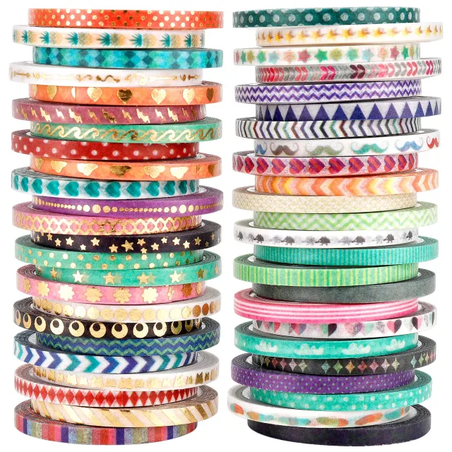Ieebee Gold Foil Washi Tape 48 Rollen 3mm gold