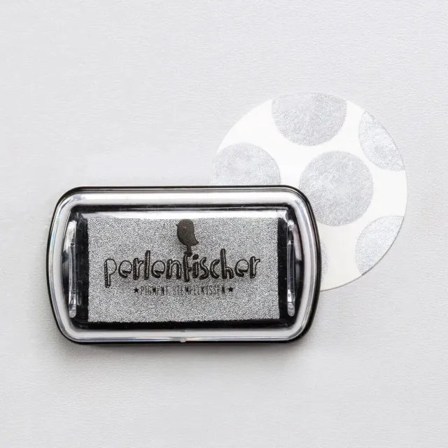 Perlenfischer Silber Mini Stempelkissen silber Pigment