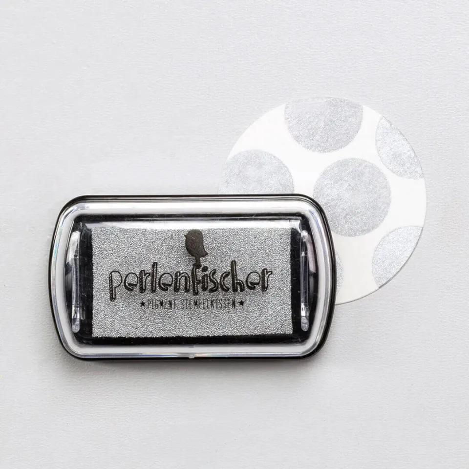 Perlenfischer Silber Mini Stempelkissen silber Pigment