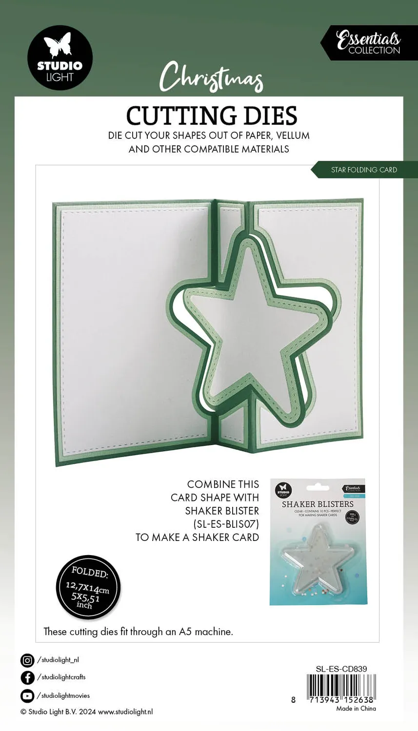 StudioLight Essentials Star Folding Card Stanzschablone Sternkarte