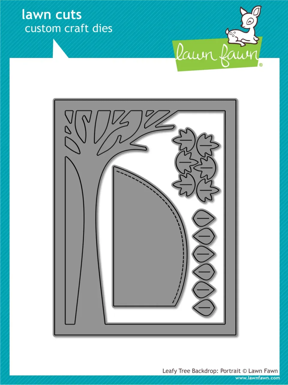 Lawn Fawn Leafy Tree Backdrop Stanzschablone Baum Hochformat