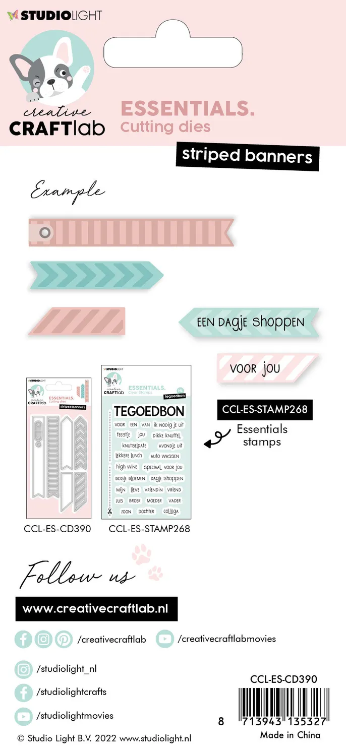 Creative Craftlab Essentials Stanzschablone Striped Banners