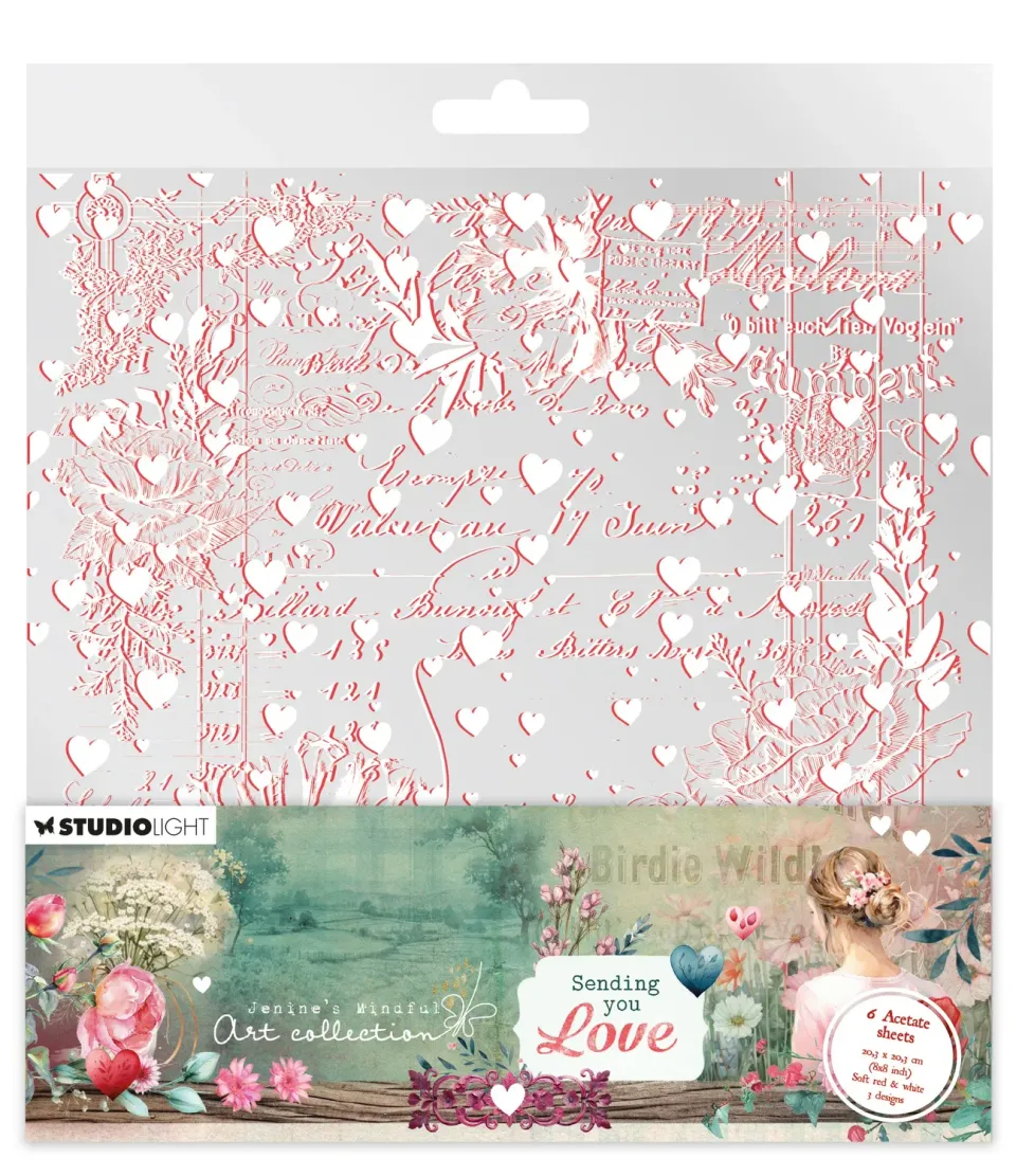 StudioLight Sending You Love Acetate Sheets Weiß Rot
