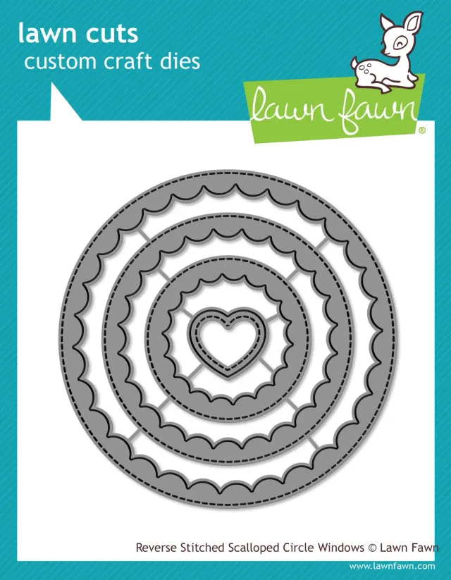 Lawn Fawn Reverse Stitched Scalloped Circle Windows Stanze