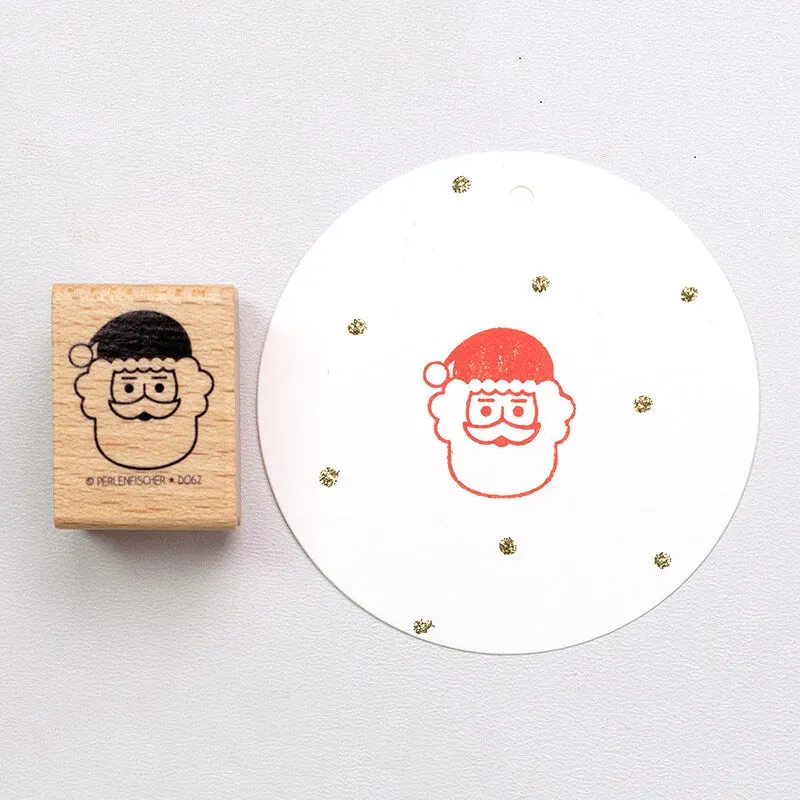 Perlenfischer Santa Kopf Stempel Holz 25x23 mm Weihnachten