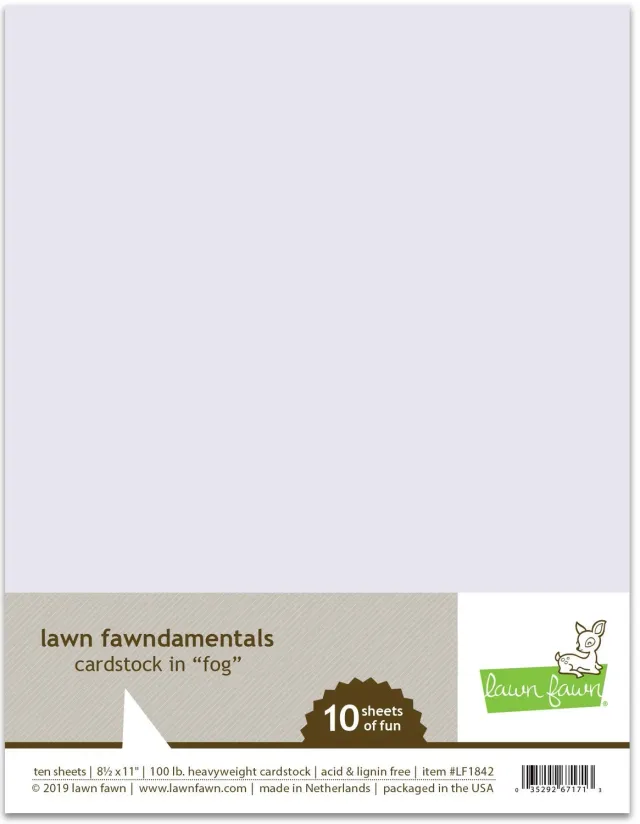 Lawn Fawn LF1842 Fog Cardstock grau 10 Blatt schwer