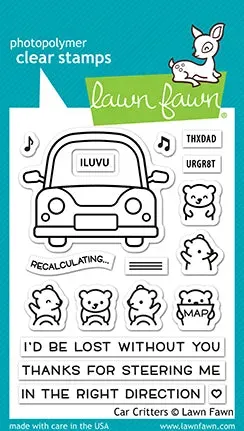 Lawn Fawn Car Critters Stempelset Auto Bär