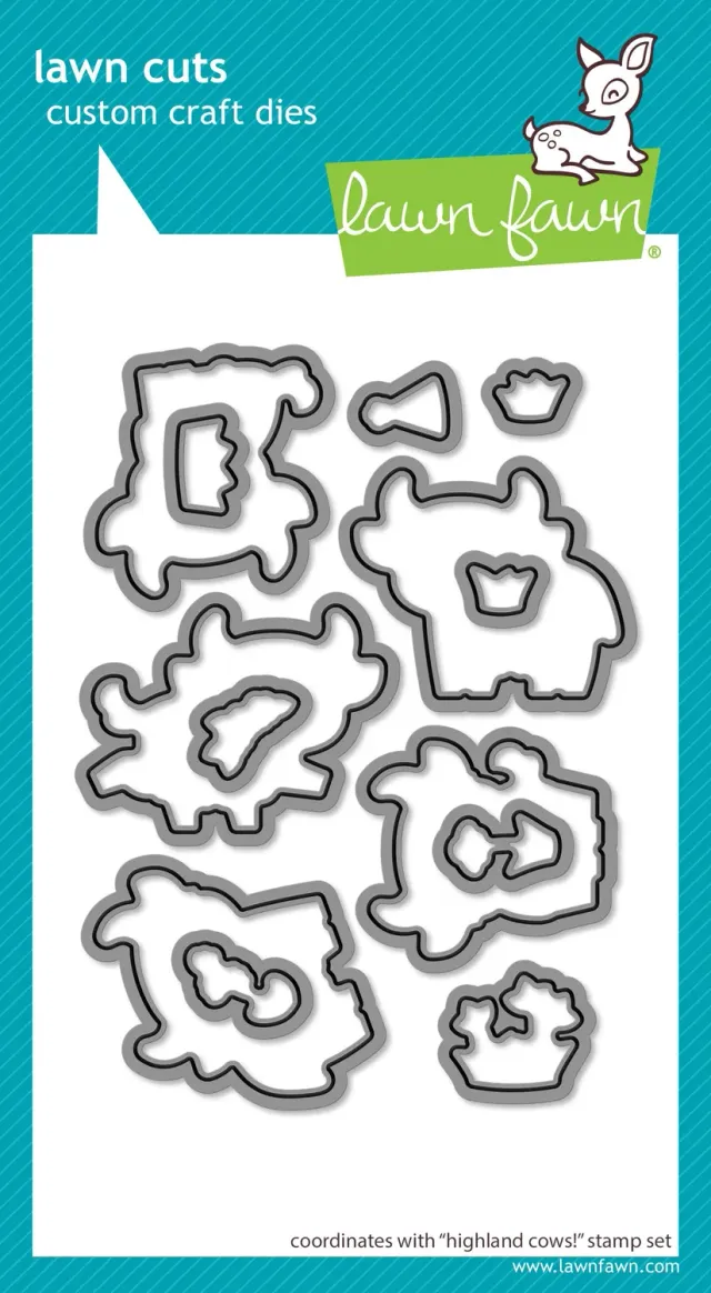 Lawn Fawn Highland Cows! Stanzschablonen 13-teilig passend Stempel
