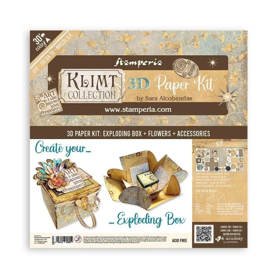Stamperia Klimt SBPOP07 3D Papier Kit 10x15 cm
