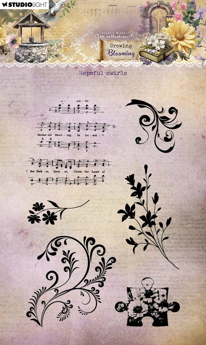 Jenine's Mindful Art Growing Blooming Clear Stamp Hopeful