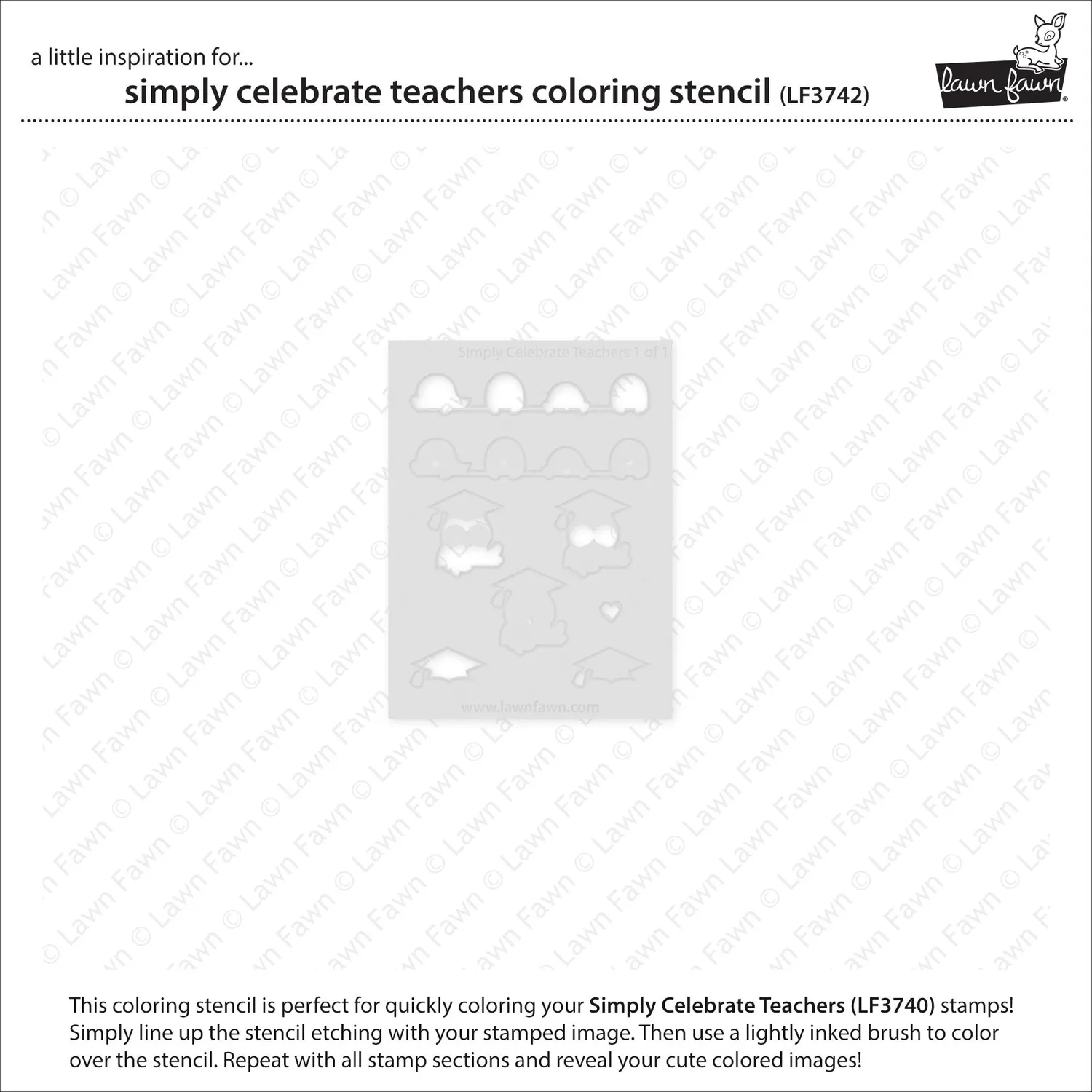Lawn Fawn Simply Celebrate Teachers Coloring Stencil Eule