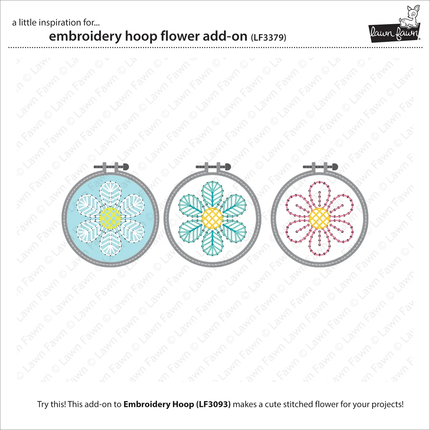 Lawn Fawn Embroidery Hoop Flower Add-On Stanze Blume