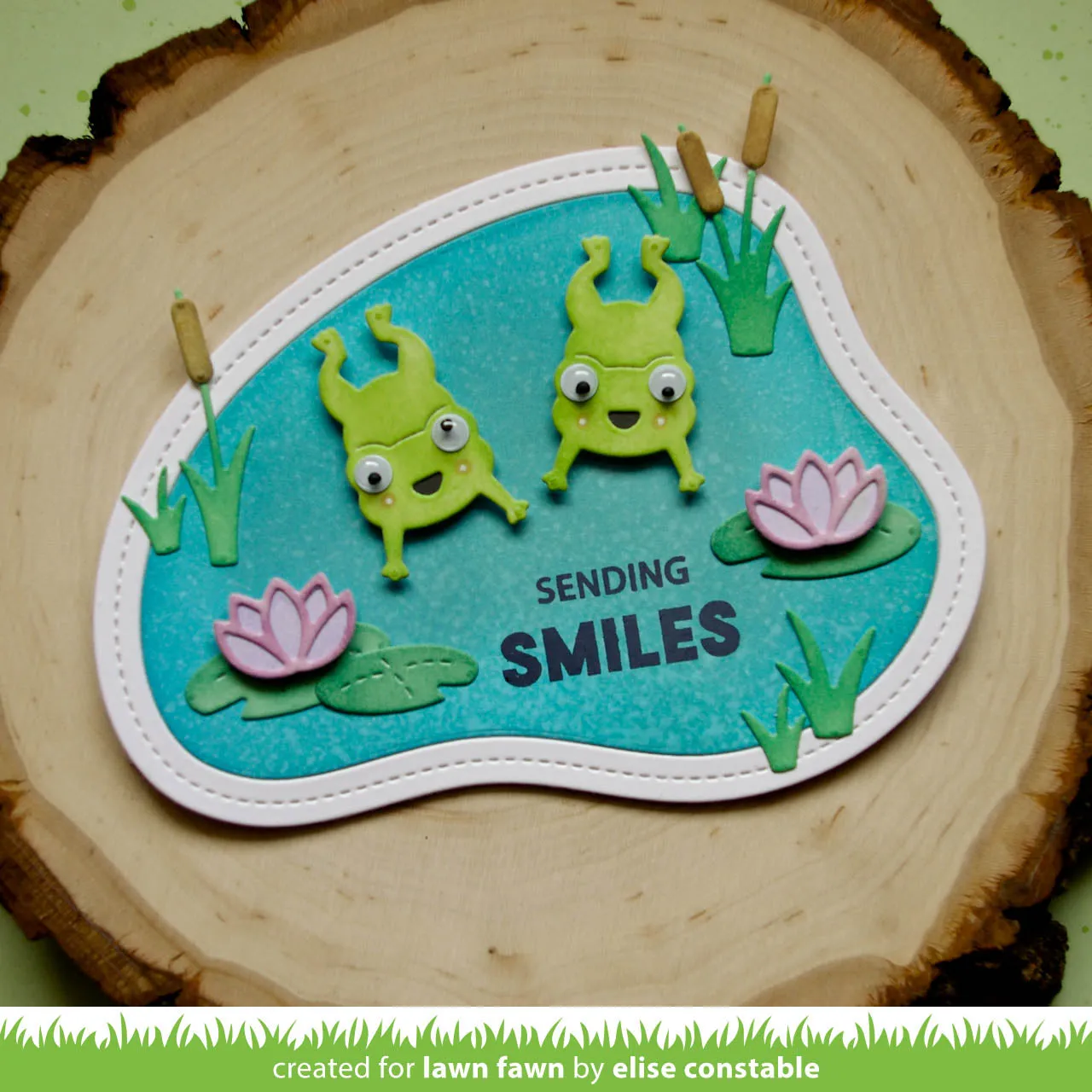 Lawn Fawn Stitched Pond Frame Lawn Cuts Stanzen Teich