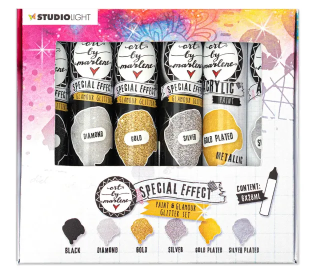 StudioLight Art by Marlene Acrylfarbe Special Effect Glitter Set