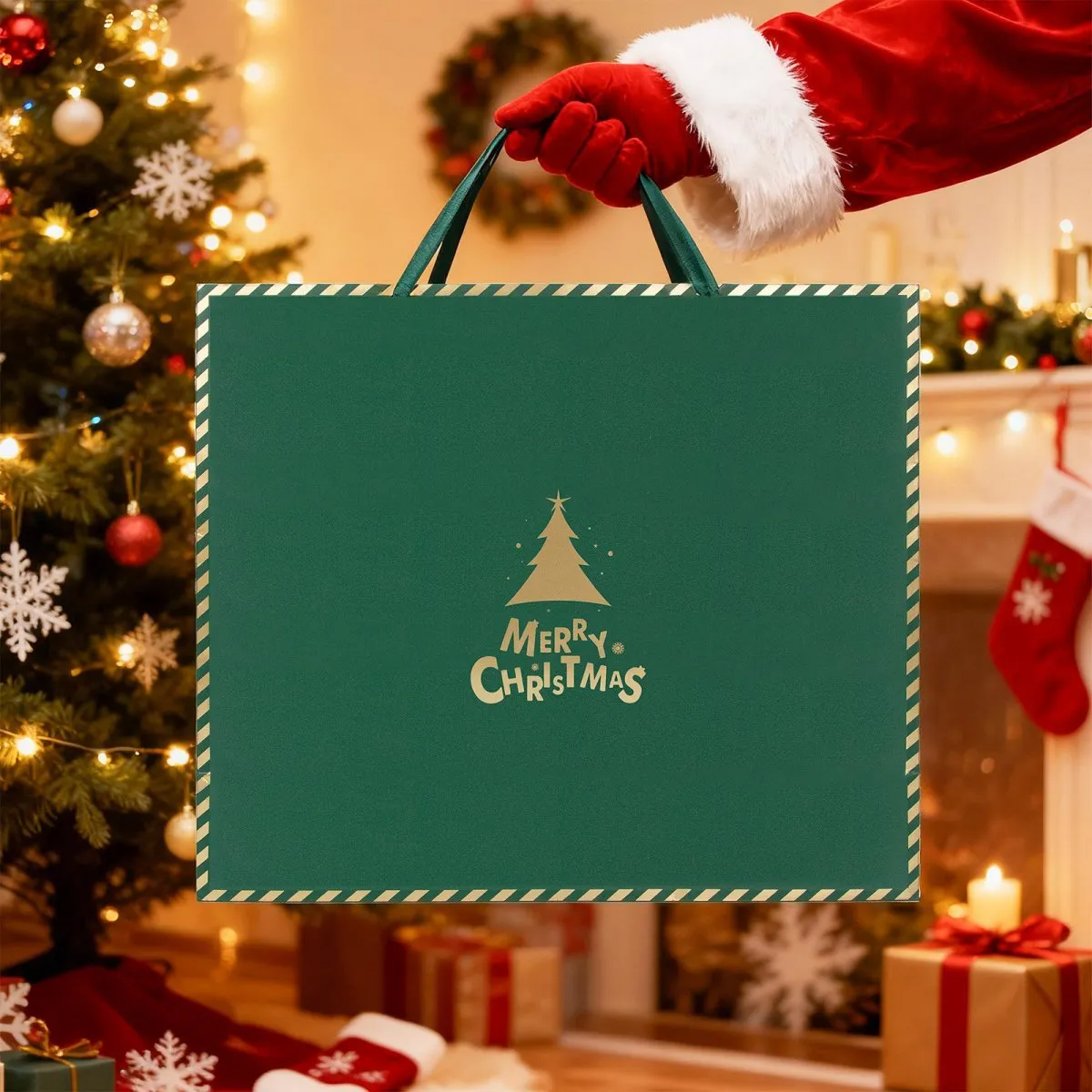 Ieebee Green Christmas Gift Box Set Bastelbox grün