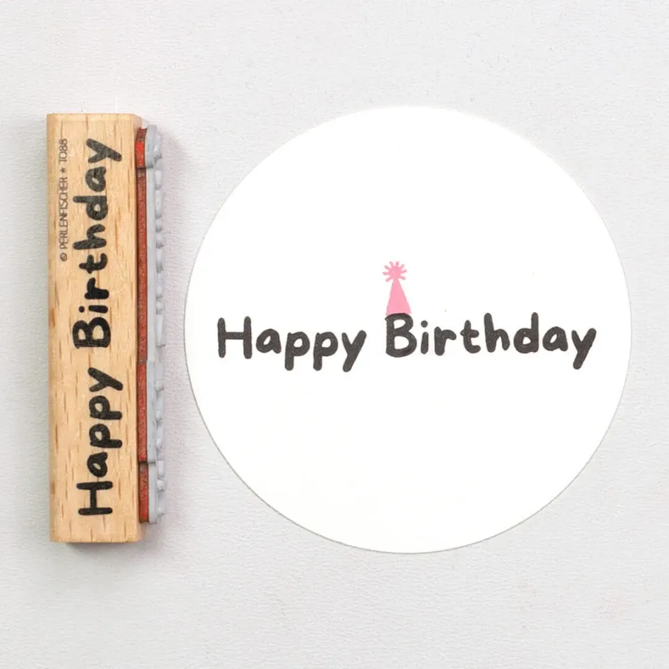 Perlenfischer Happy Birthday 7 Stempel 64x10 mm Schrift