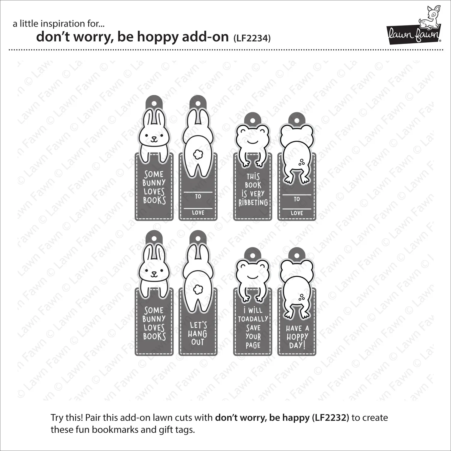 Lawn Fawn Lawn Cuts Don't Worry Be Hoppy Add-On Stanzen