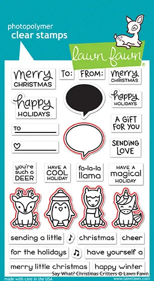 Lawn Fawn Lawn Cuts Say What Christmas Critters Stanzen