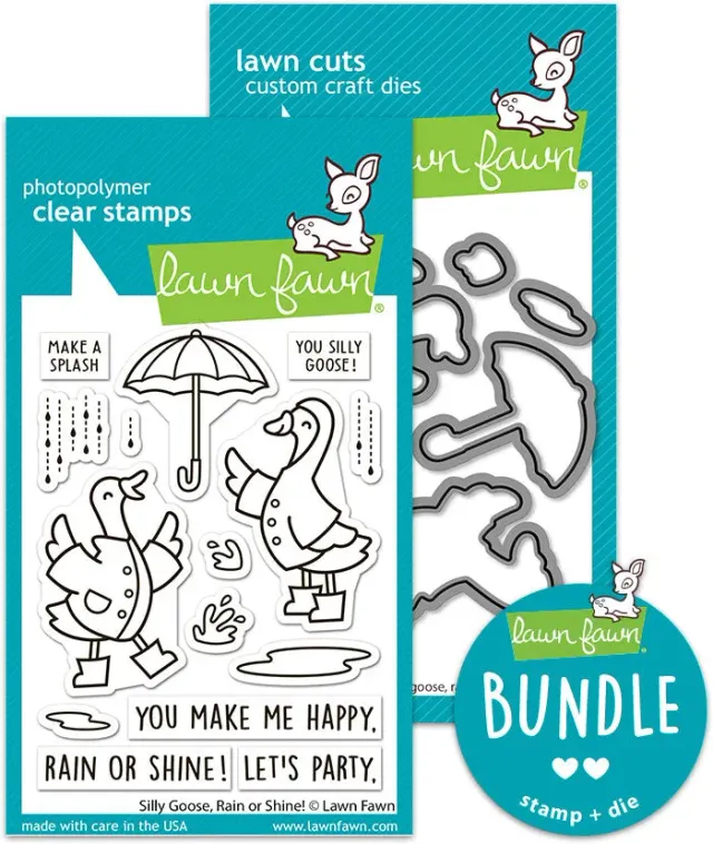 Lawn Fawn Silly Goose Rain or Shine Stempel Stanzen Bundle