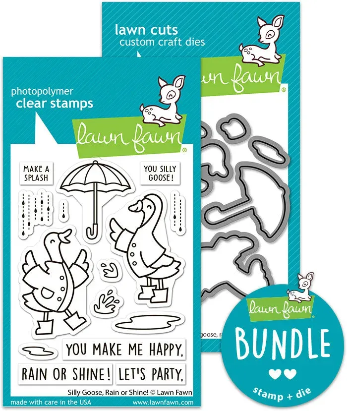 Lawn Fawn Silly Goose Rain or Shine Stempel Stanzen Bundle