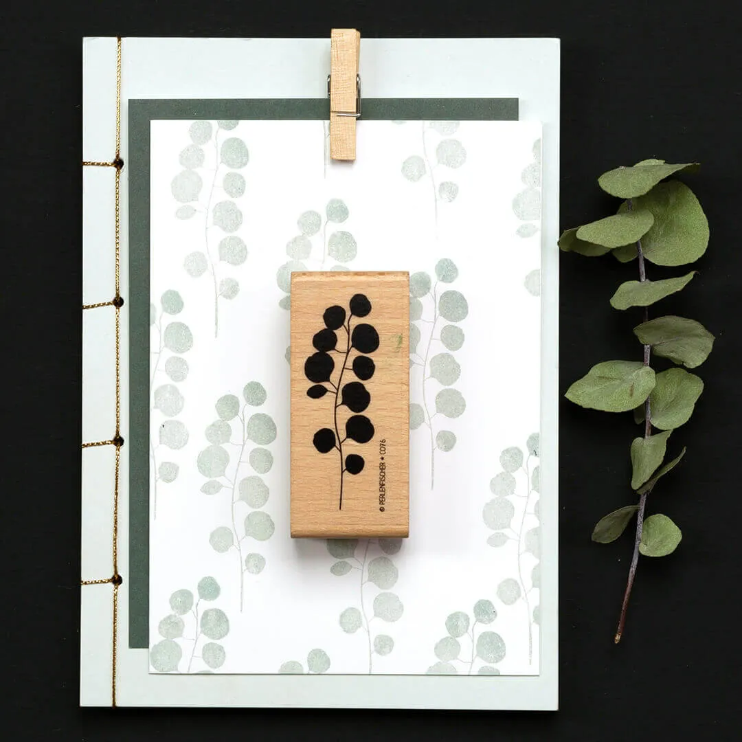 Perlenfischer Eukalyptus Stempel 62x22 mm Holzgriff
