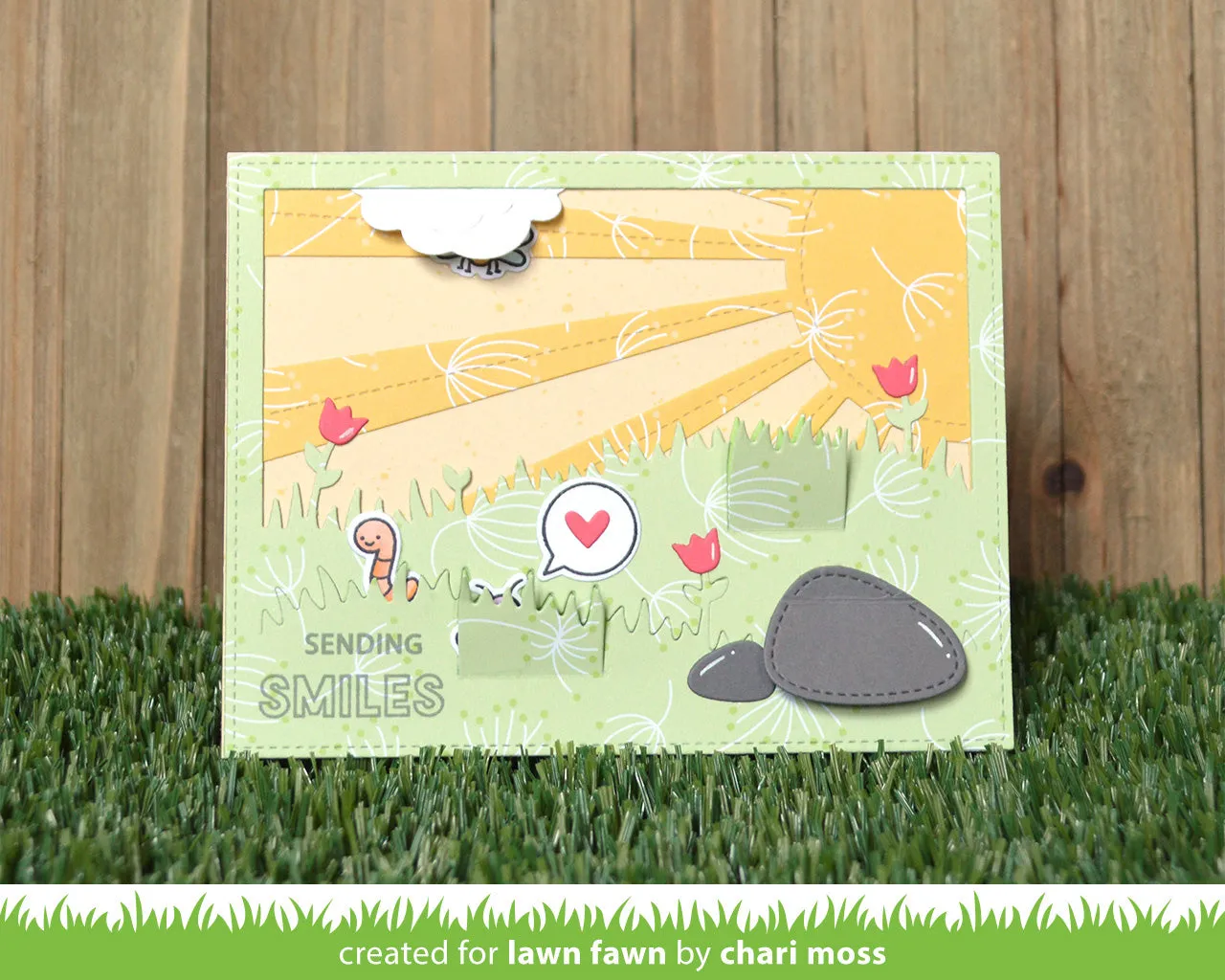 Lawn Fawn Lawn Cuts Meadow Backdrop Landscape Stanzschablone