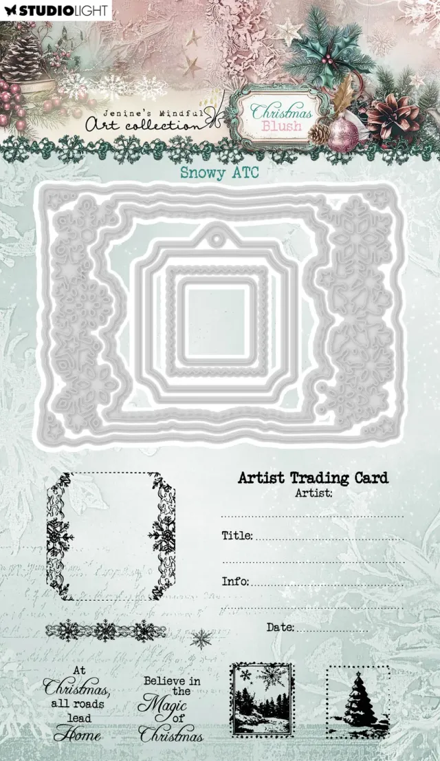 StudioLight Christmas Blush Snowy ATC Stempel Stanze